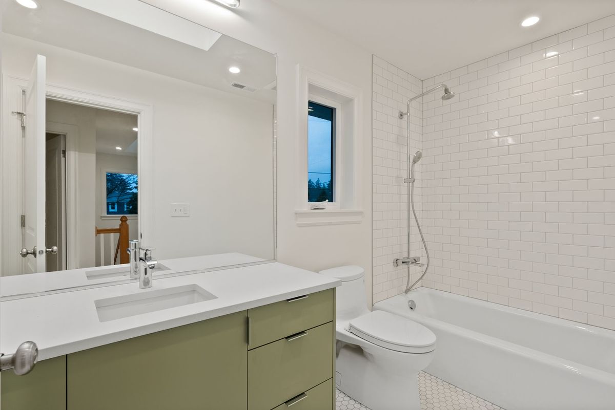 New bathroom looking toward the window and shower